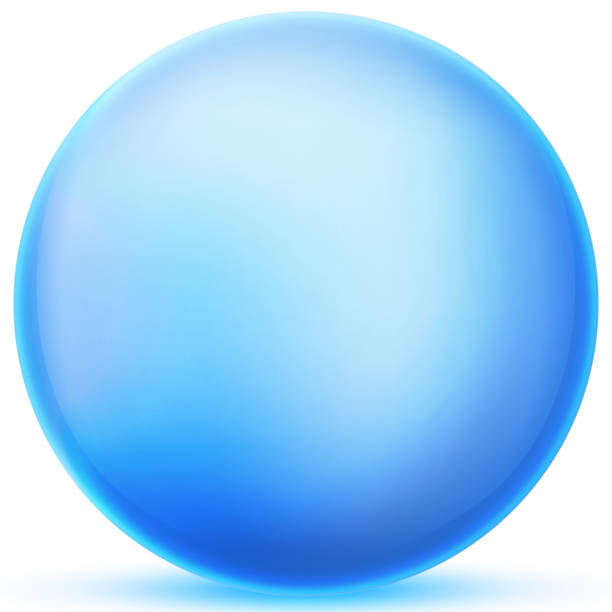 istock Glass blue ball or precious pearl. Glossy realistic ball, 3D abstract vector illustration highlighted on a white background. Big metal bubble with shadow. 1294930654