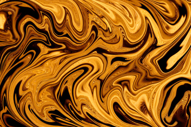 Abstract liquify gold light painting background