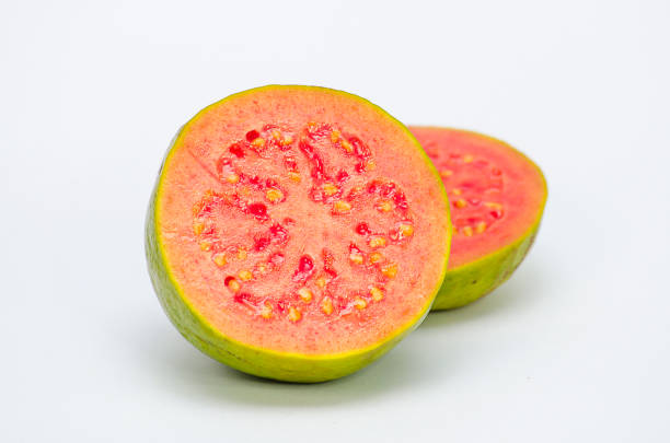 Ripe guava cut in half