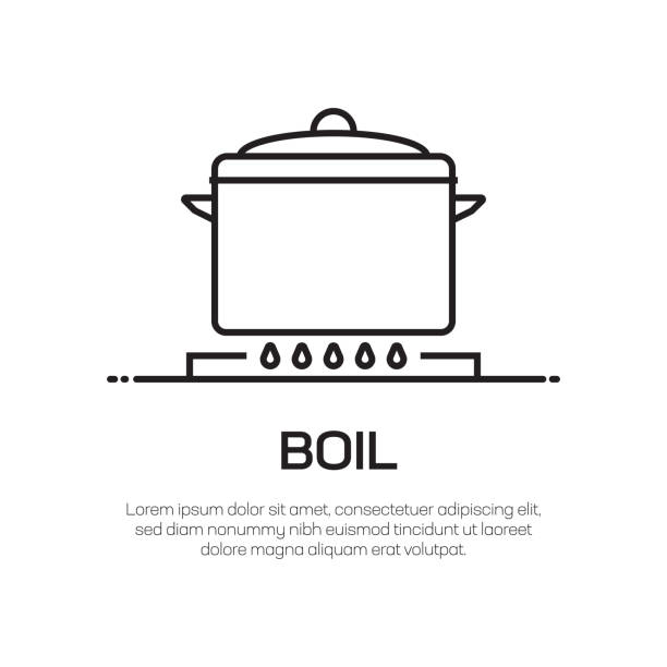ilustrações de stock, clip art, desenhos animados e ícones de boil vector line icon - simple thin line icon, premium quality design element - boiling water