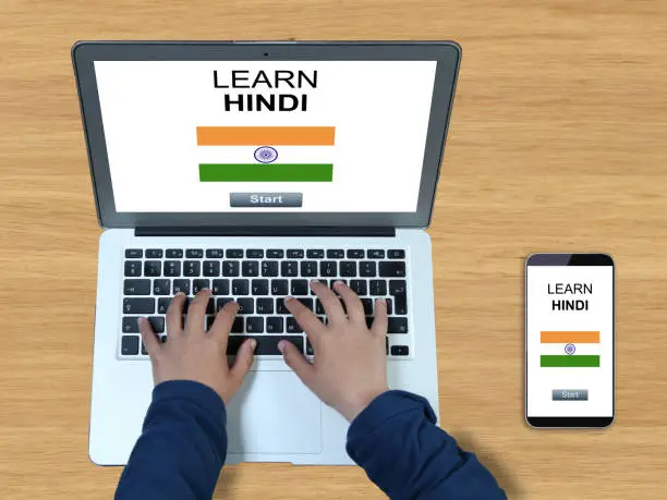 Photo of Learn Hindi language online e-learning computer laptop