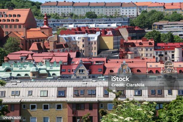 View To Gothenburg Sweden Stock Photo - Download Image Now - Aerial View, Architecture, Blue