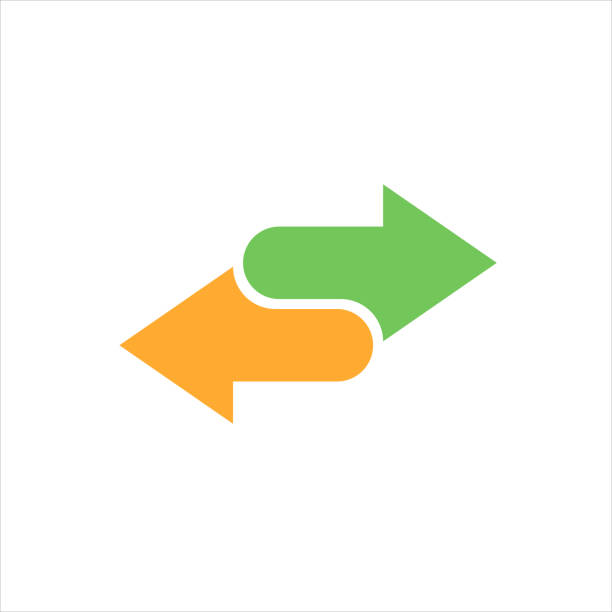 2 side arrow premium illustration icon, isolated,