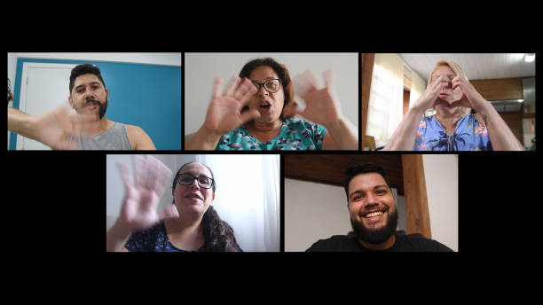istock Family chatting with video conference. 1294954229
