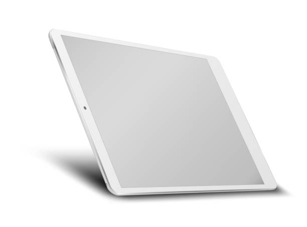 Tablet pc computer with black screen. Tablet pc computer with blank screen isolated on white background. Vector illustration. EPS10. graphics tablet stock illustrations