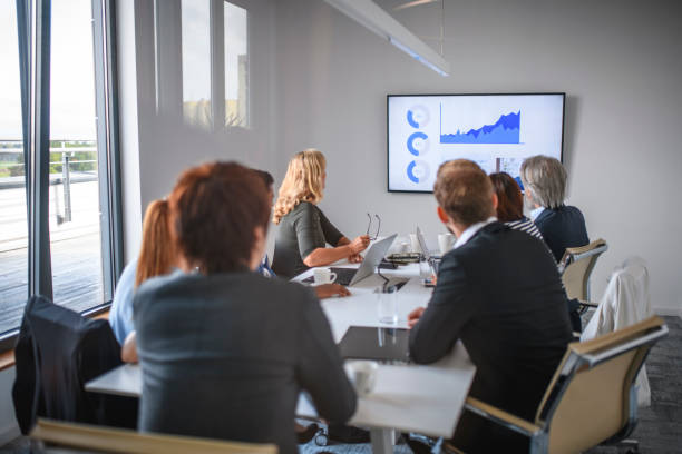 istock Business Team Video Conferencing in Office Board Room 1294958558