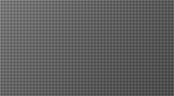 Led screen. Pixel texture. Lcd monitor with dots. TV background. Digital display. Electronic diode effect. Vector illustration. Black white television videowall. Projector grid template with bulbs