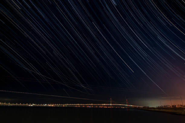istock incheon bridge with beautiful startrail on night. 1294959723