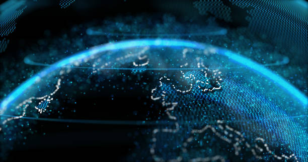 istock 3D Illustration transparency earth world globe space star with international global innovation futuristic digital business 5G connection e-commerce network online fintech finance marketing technology 1294962162