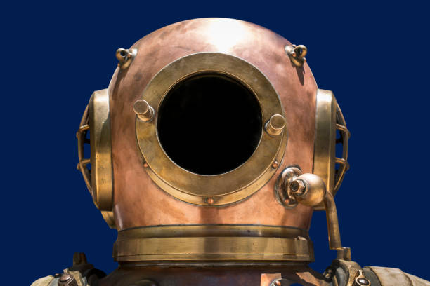 Vintage Copper and brass diving helmet in Spain, Andalusia, Seville