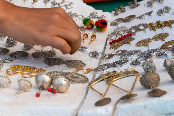 istock Earring handicrafts for sale, Kolkata, India 1294965671