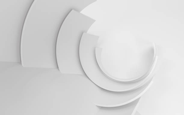 istock Blank white curved background, futuristic space, 3d rendering. 1294968766