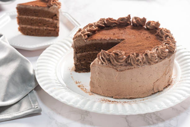 istock Sweet Homemade Dark Chocolate Layer Cake 1294971086
