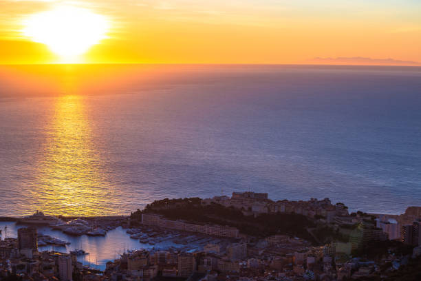 istock Principality of Monaco aerial panoramic sunrise view 1294979922