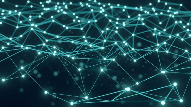istock 3d rendering of abstract blue background with stars link line and spot 1294982712