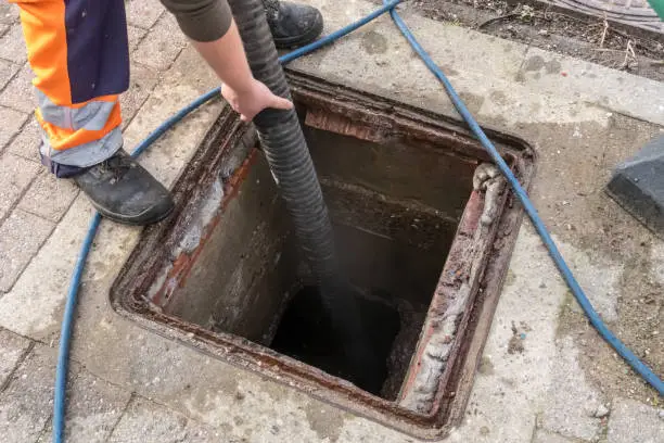 Photo of suction from street floor drain