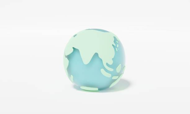 istock Globe figurine with clarity that was created in 3D (Japan, China, Southeast Asia, India, Russia and Asia) 1294991810