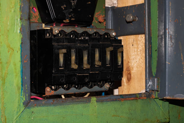 istock Old Switches on a black device close up 1294991936