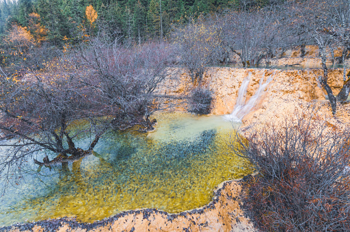 Nuorilang Waterfall at Jiuzhaigou National Park Sichuan, China