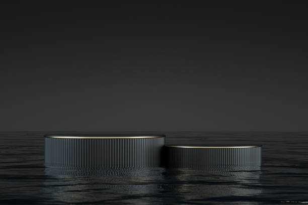 istock 3D Empty Product Stand, Platform, Podium on the Sea 1294994966