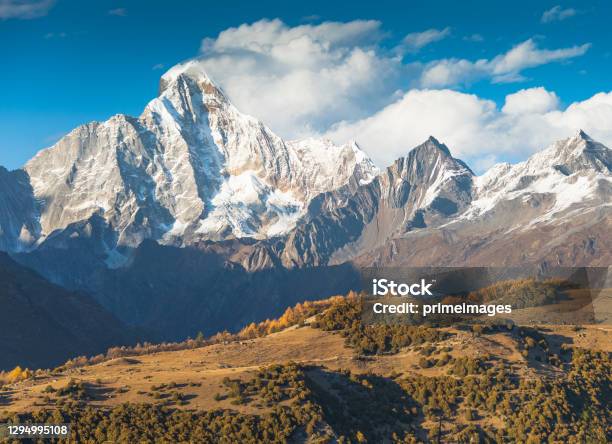 Amazing Meili Snow Mountain And Mountain Range At Yunnan China Stock Photo - Download Image Now