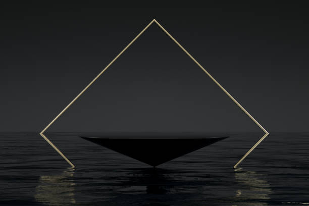 istock 3D Empty Product Stand, Platform, Podium on the Sea 1294995216