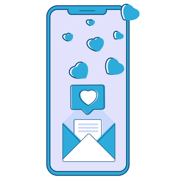 istock The mobile phone sends a message. The concept of recognition, romance with an envelope and hearts. Get a message on the screen. For social networks, mobile devices and websites 1295002426