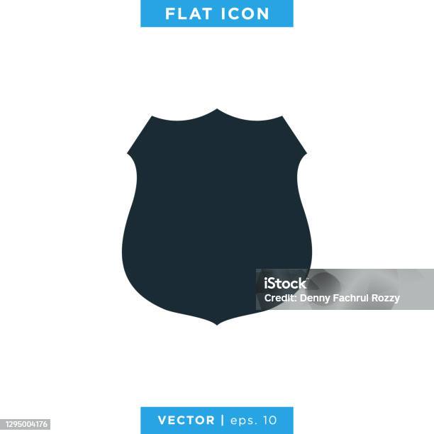 Police Badge Icon Vector Stock Illustration Design Template Stock Illustration - Download Image Now