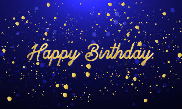 istock Happy Birthday Congratulations Card Template. Greeting cards with golden colored hand lettering text design. Vector illustration. 1295006260