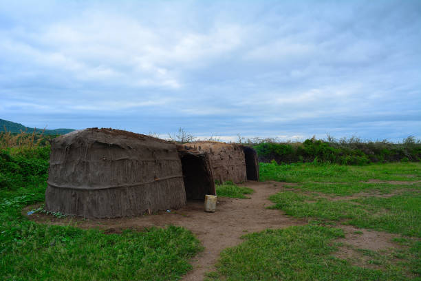istock African hut made with cow dung, mud and grass 1295006575