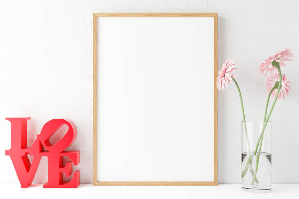 istock Love and Valentine's day with photo frame mockup. 1295009953
