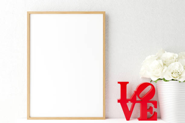 istock Love and Valentine's day with photo frame mockup. 1295009964
