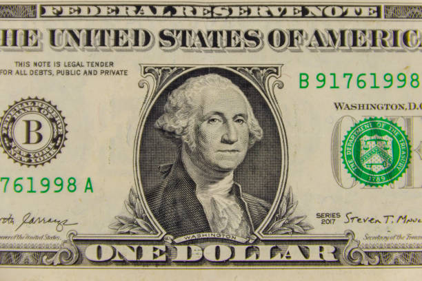 istock Macro shot of one dollar banknote 1295011185