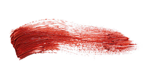 istock Stain swatch of a red matte lipstick on white background 1295014006