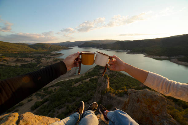 istock coffee tea mugs in mountain 1295015905