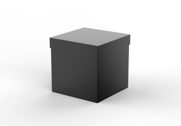 istock Blank square paper box mockup template on isolated white background, packaging box mockup for design presentation, 3d illustration 1295016061