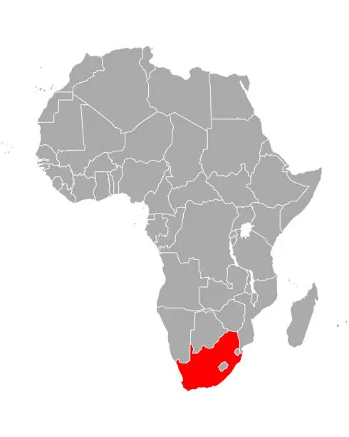 Vector illustration of Map of South Africa in Africa