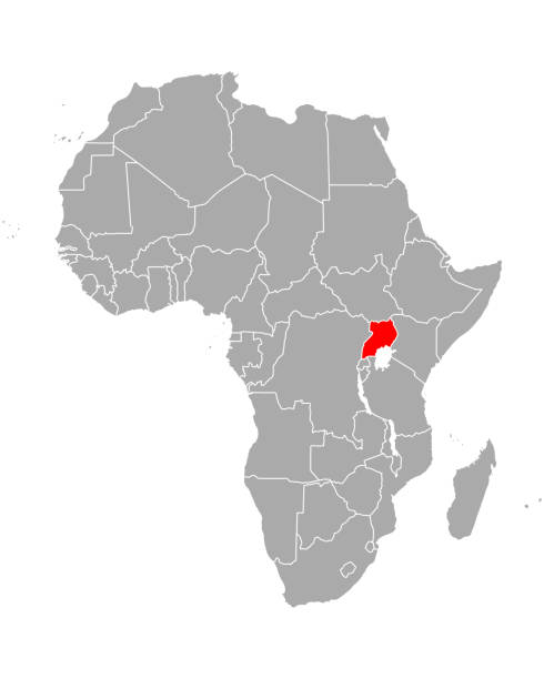 Map of Uganda in Africa Map of Uganda in Africa uganda stock illustrations