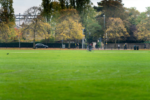 istock Grass running track on Parker's Piece, Cambridge 1295018157
