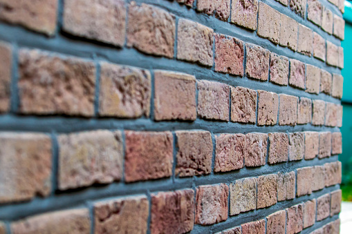 Close-up of the brick facade of a house