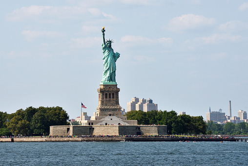 New York City - August 27: statue of liberty on August 27, 2017 in New York City, NY.