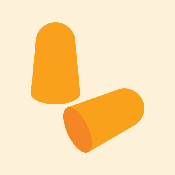 Ear plugs Ear plugs isolated on light background ear plug stock illustrations