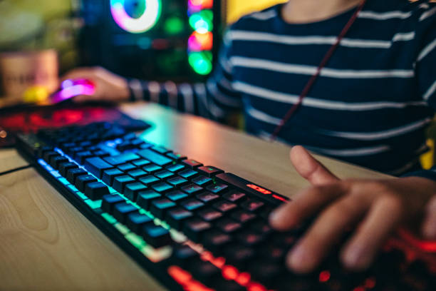 istock Young boy playing games on a computer at home, during the pandemic. 1295031128