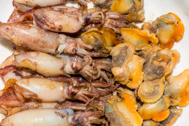 istock Chinese food - Fried clam meat and squids on dish 1295035240