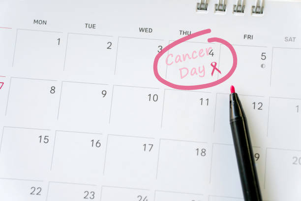 istock Cancer day concept : breast cancer and calendar 1295037225