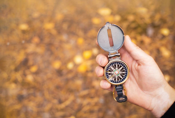 istock Compass in man's hand for searching of right direction 1295037312