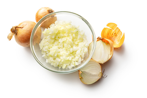 vegetable, onion, ingredient, food, healthy, isolated, organic, white, fresh, half, vegetarian, ripe, background, natural, object, seasoning, raw, group, closeup, yellow, spice, grocery, sliced, cuisine