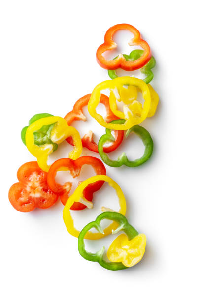 istock Vegetables: Sliced Bell Peppers Isolated on White Background 1295037333
