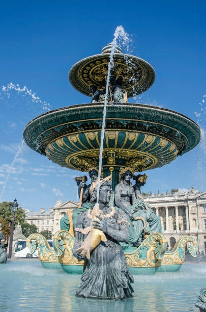 フォンテーヌ・デ・メルス(海の噴水)、コンコルド広場、パリ、フランス - fontaine des mers ストックフォトと画像
