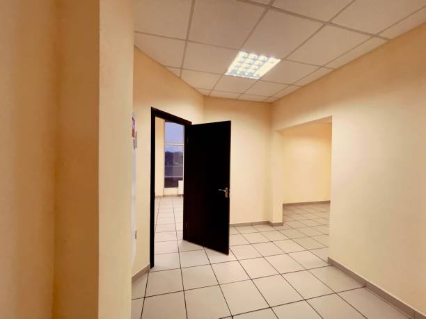 istock wooden door in empty offices 1295039190